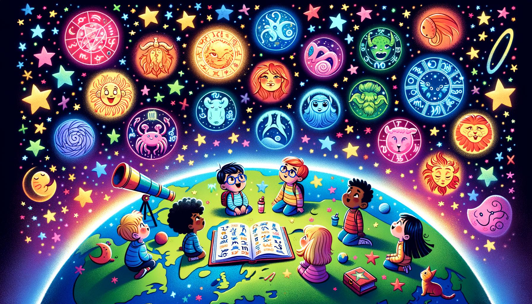 Utilizza immagini e storie semplici per spiegare l'astrologia ai bambini dell'infanzia