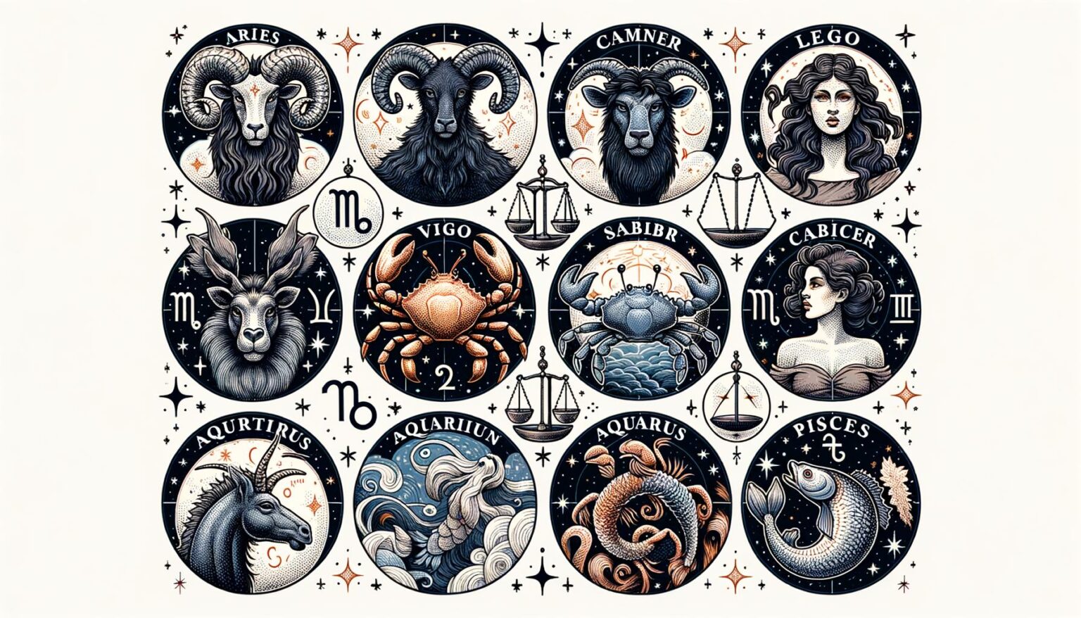 Airssory – 12 Ciondoli Zodiacali In Acciaio Titanio – Doppio Foro Per Gioielli Fai-da-te – 12 Mm - 4