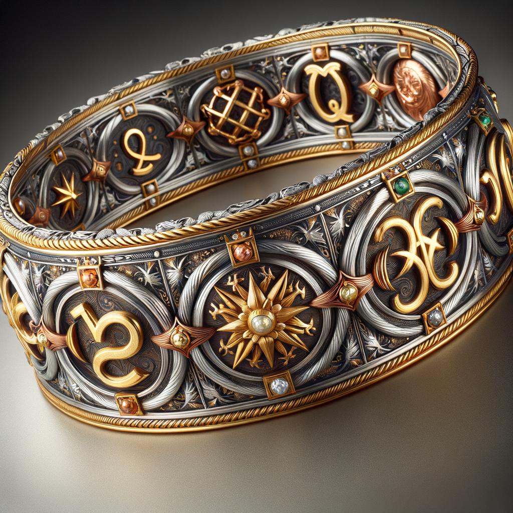 Bracciale astrologico in oro, argento e rame per uno stile unico