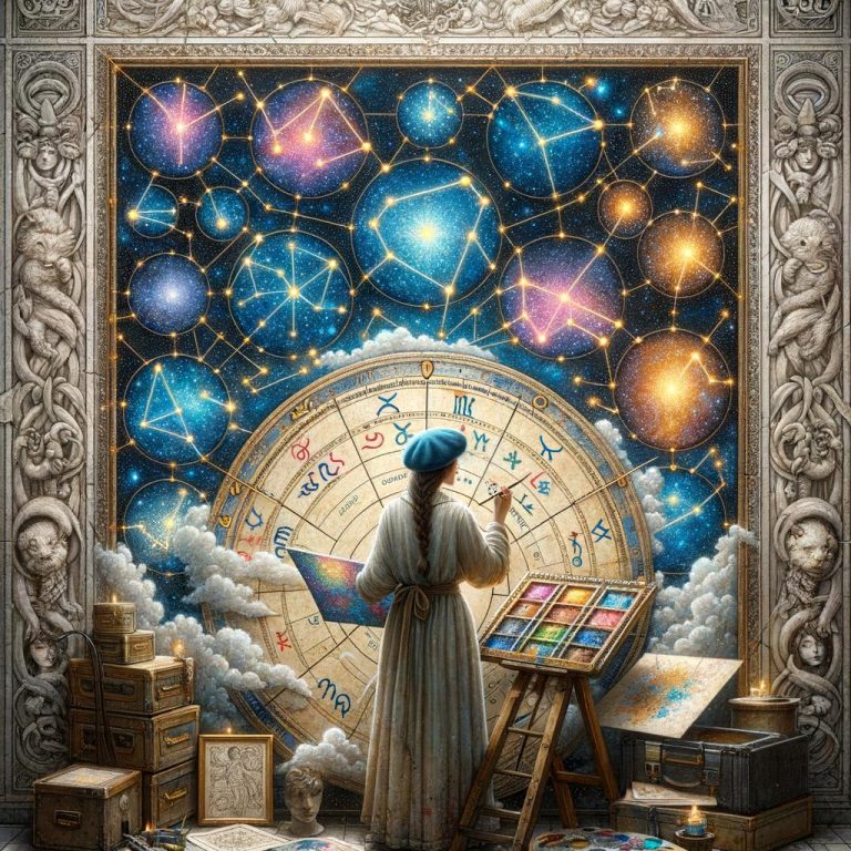 connubio tra stelle e pennello per creare opere magiche e mistiche