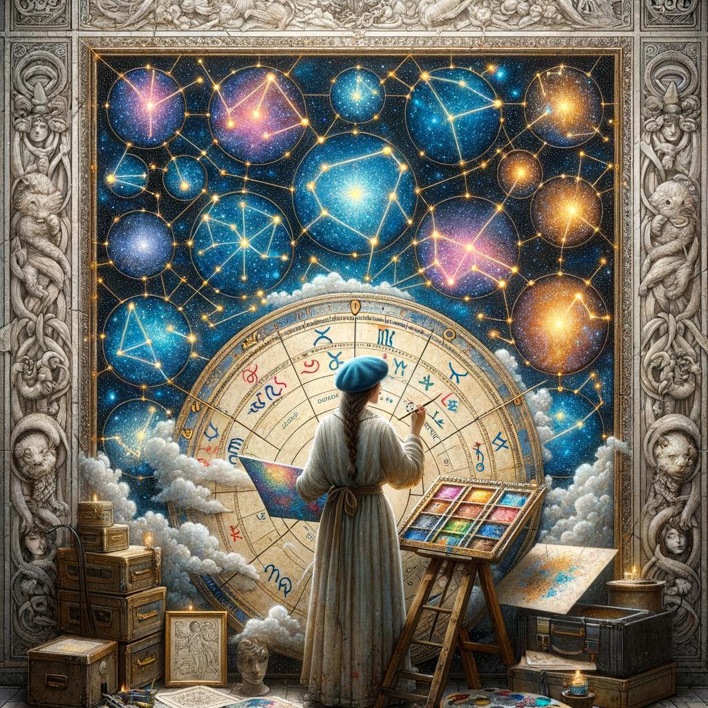 connubio tra stelle e pennello per creare opere magiche e mistiche